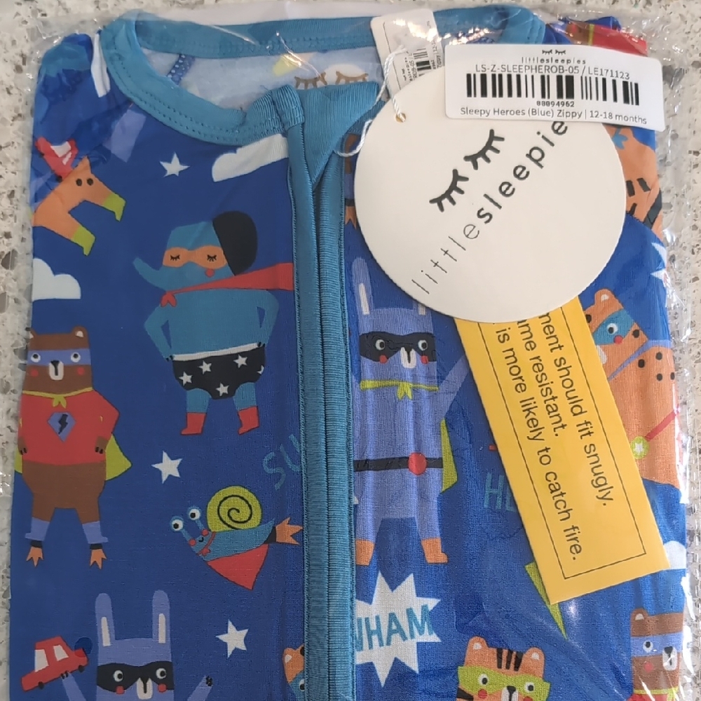 Little Sleepies Blue Superhero Sleepwear